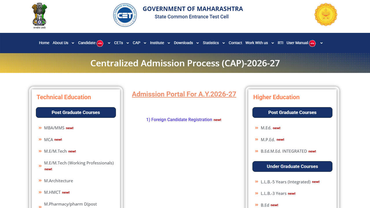 MHT CET 2026 final merit list to release today, check CAP Round 1 schedule here