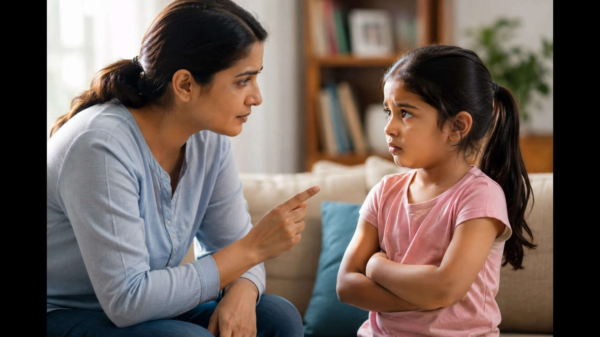 Kid scolded for lying