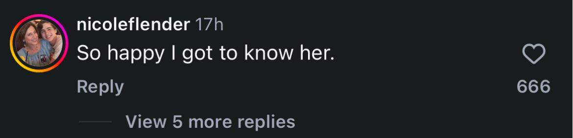 Nicole Flender's comment