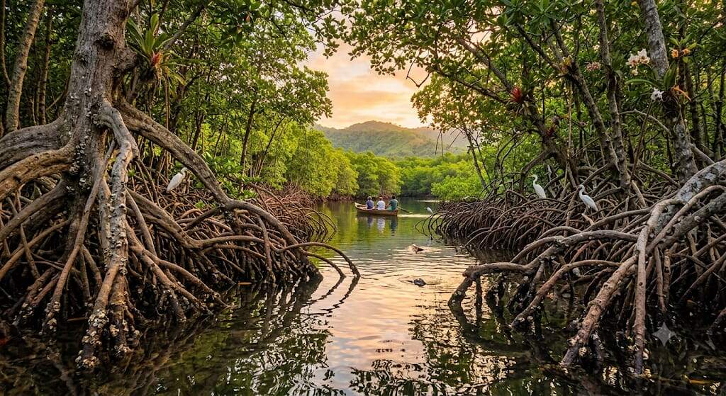 How planet's 'blue forests', mangroves, protect coastlines, support wildlife and store up to four times more carbon than tropical rainforests