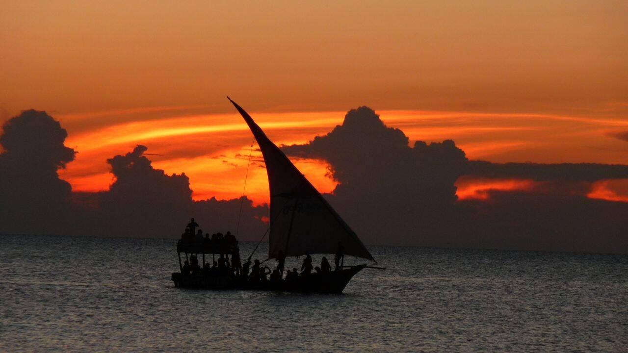 Traditional Dhow at Sunset kenya