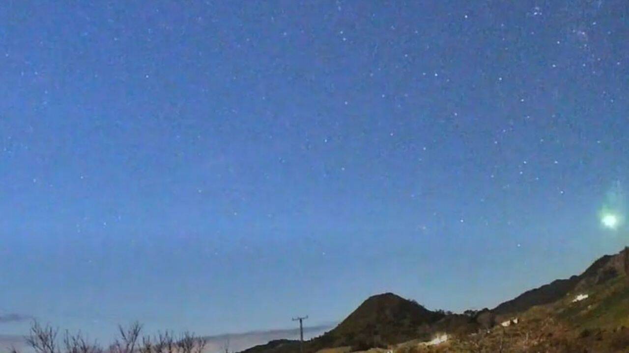 A fireball on the far right of the image