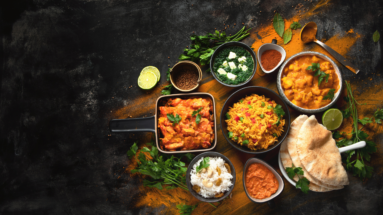 Assorted indian food<br>