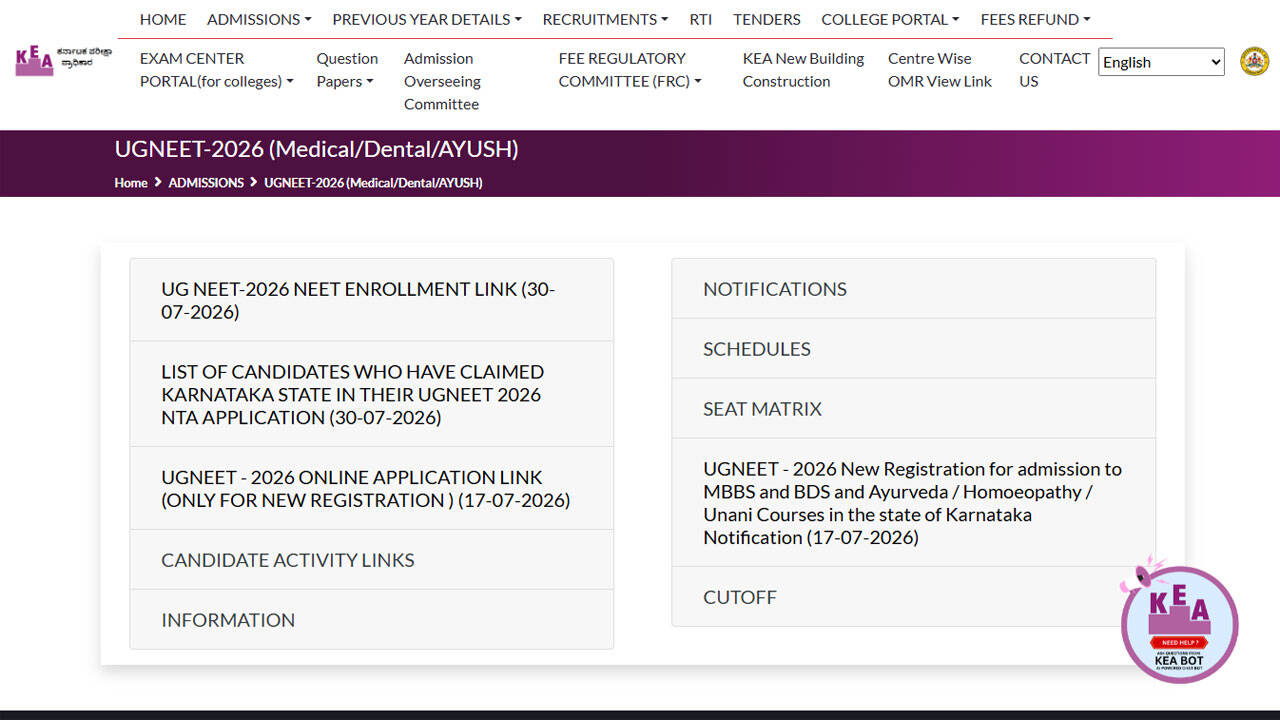 KEA releases NEET UG 2026 Karnataka score list for 69,170 candidates; MBBS and BDS counselling updates next
