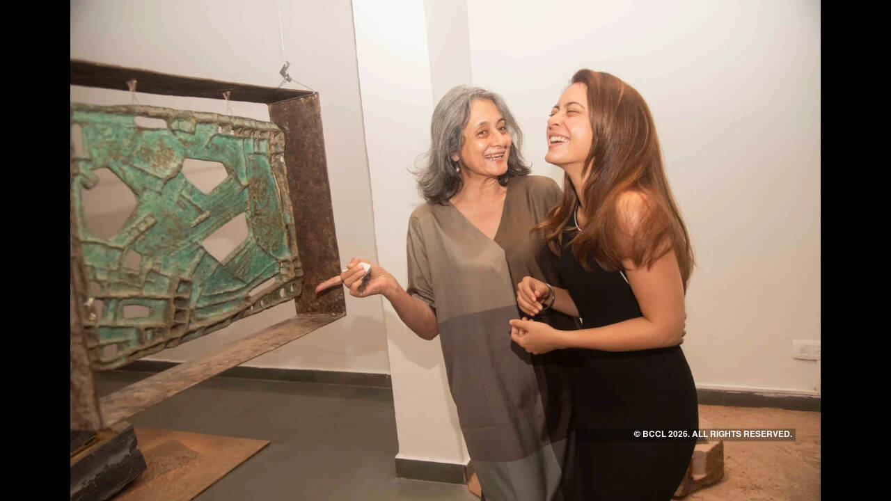 Curator of the exhibition Tunty Chauhan with Anya Singh