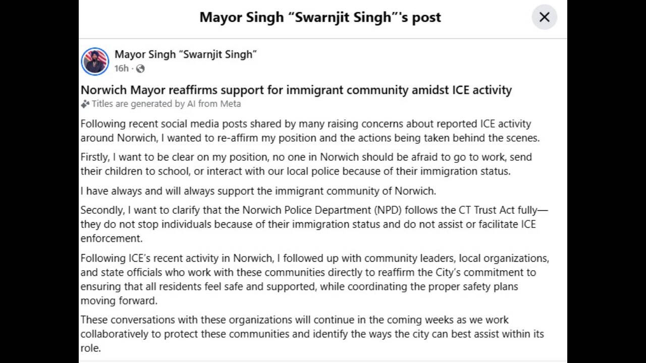 Mayor Swarnjit Singh's strong statement on ICE