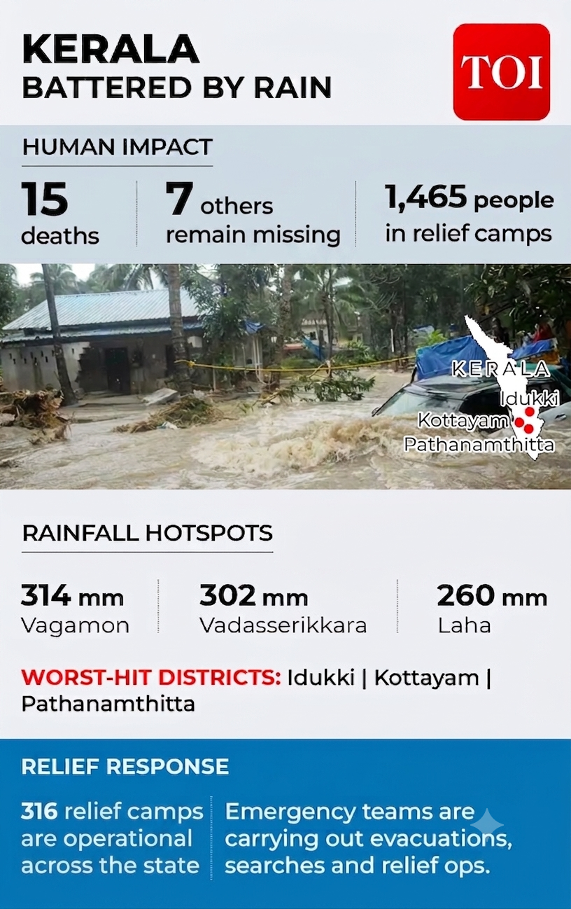 Kerala battered by rain