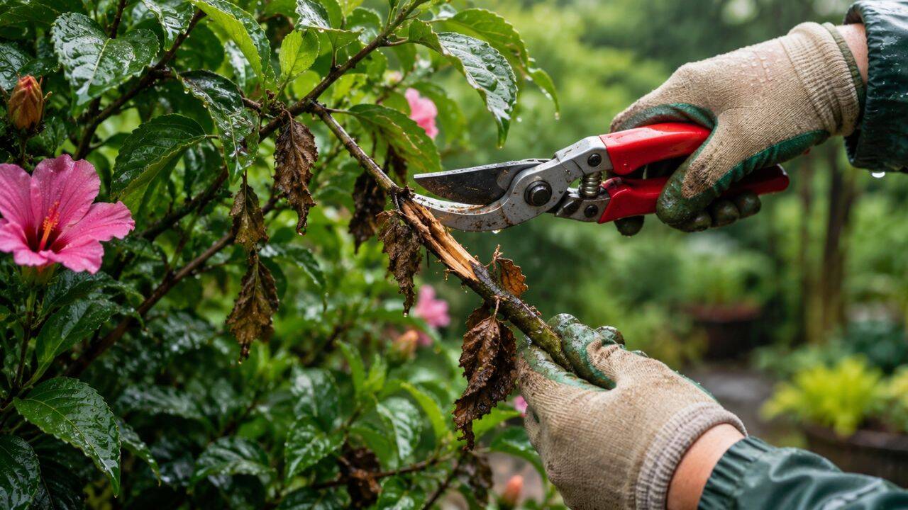 Remove damaged growth as soon as possible