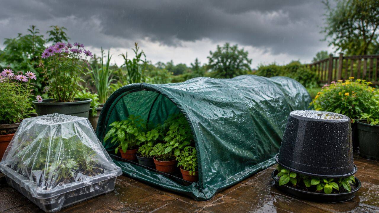 Cover delicate plants before heavy rain arrives