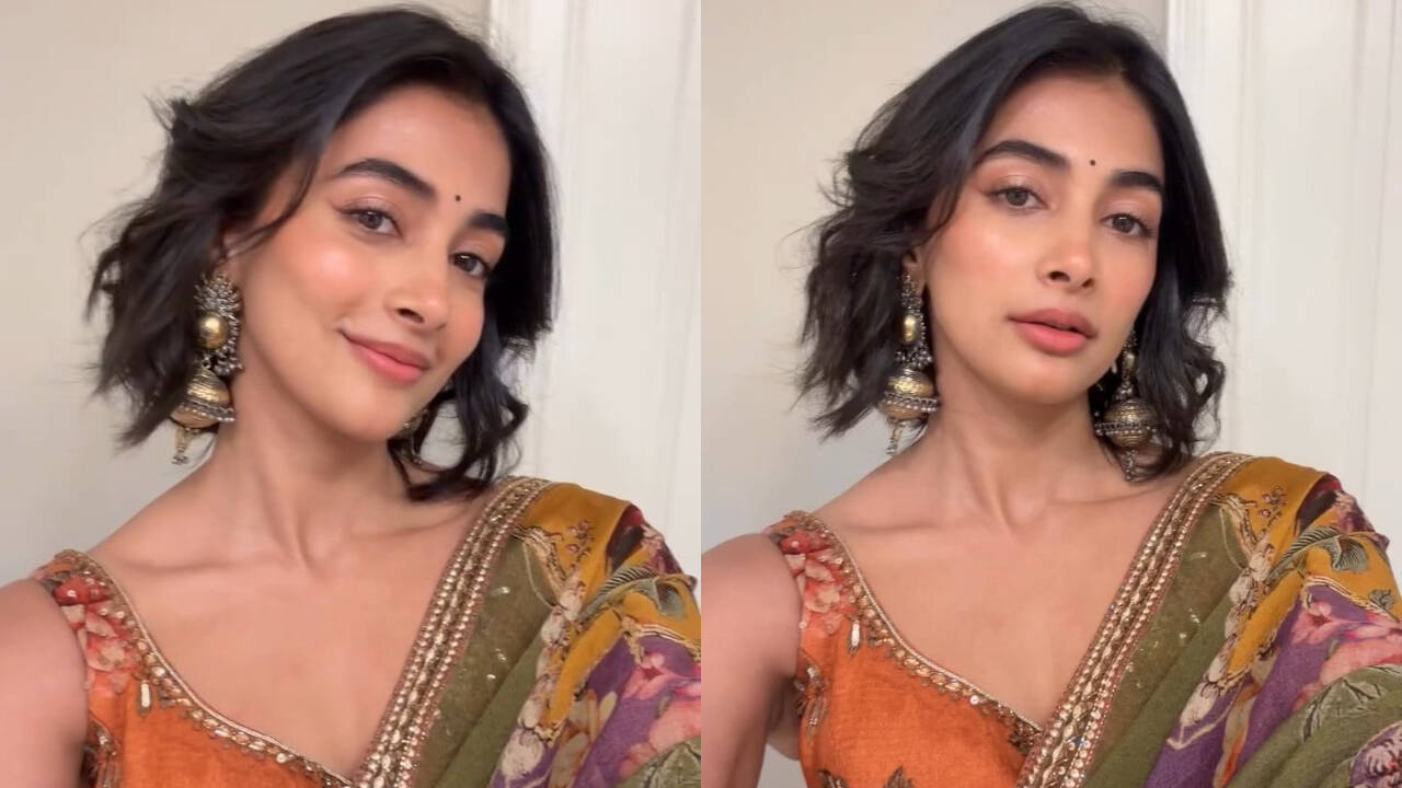 pooja hegde saree look