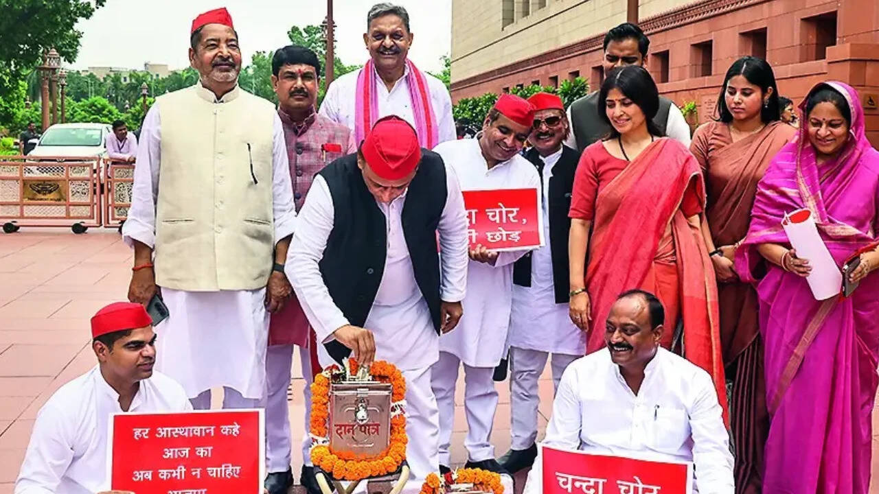 Rajya Sabha passes birth-death bill without debate as SP protests temple funds