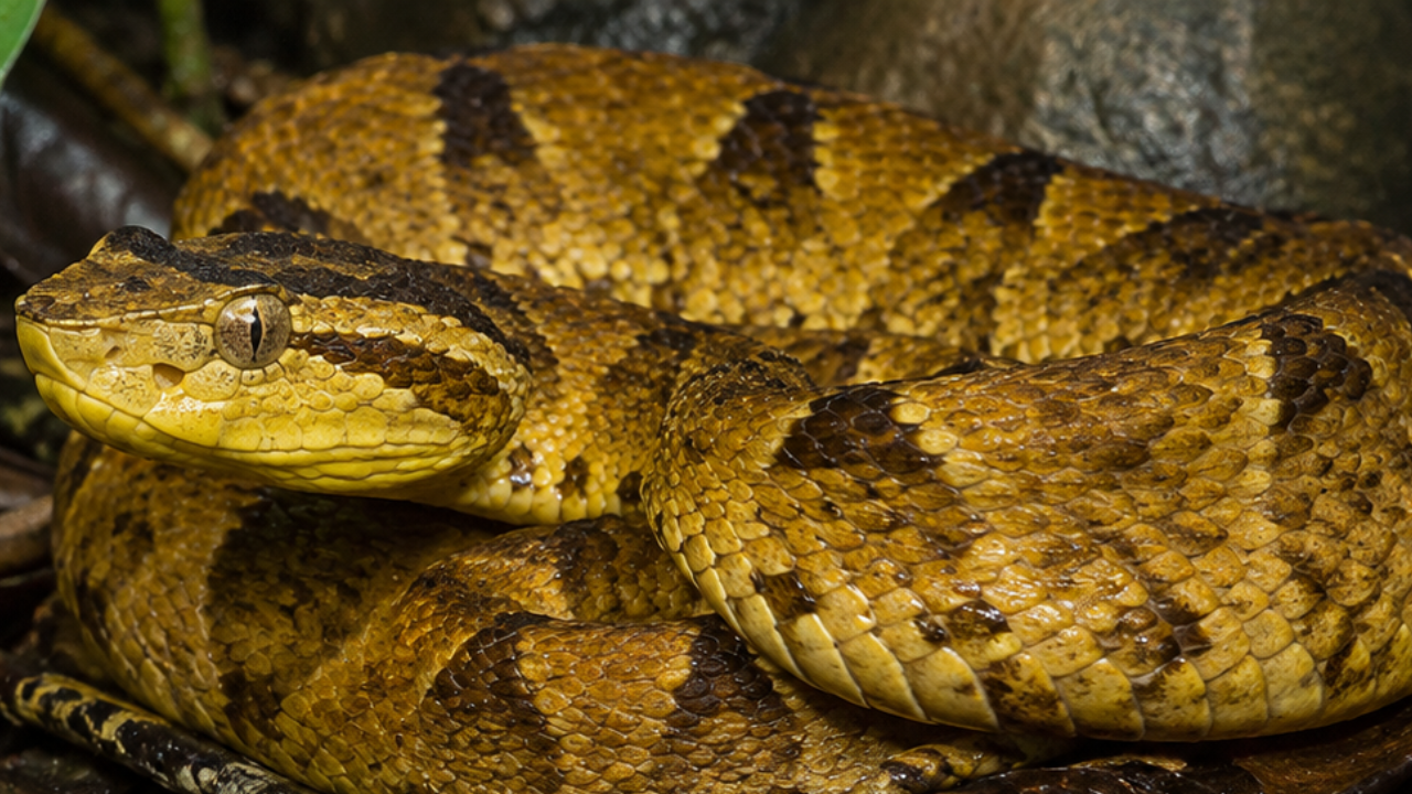 1. Golden lancehead (Bothrops insularis)