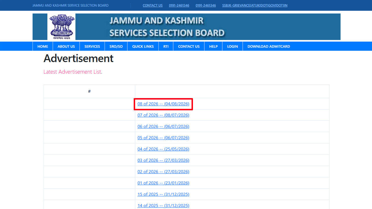 JKSSB recruitment 2026 notification released for 518 posts; applications begin from September 10