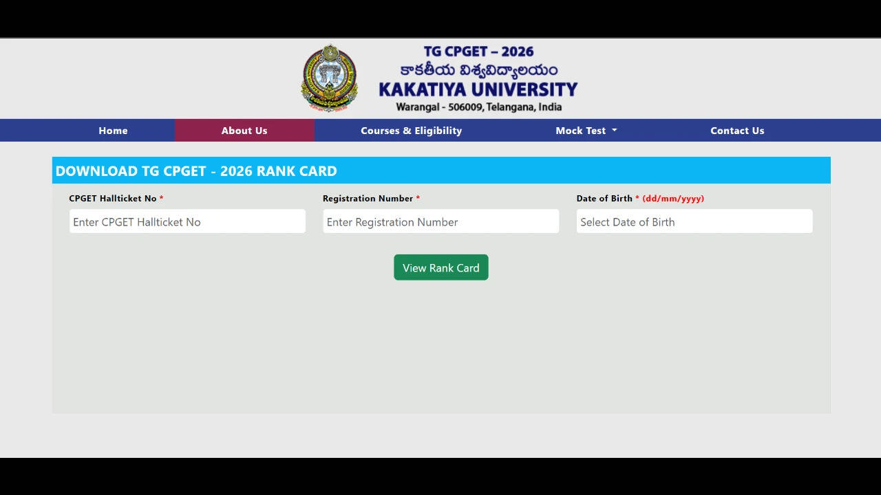 TG CPGET rank card 2026 released at cpget.tgche.ac.in: Direct link to download scorecards here