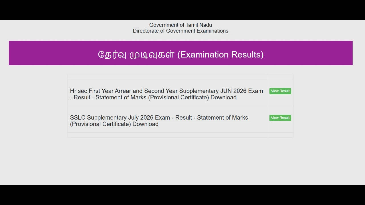 TN SSLC Supplementary Result 2026 declared at tnresults.nic.in: Direct link to download scorecards