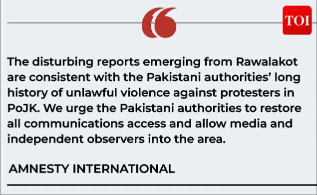 Amnesty International on Pak crackdown in PoK