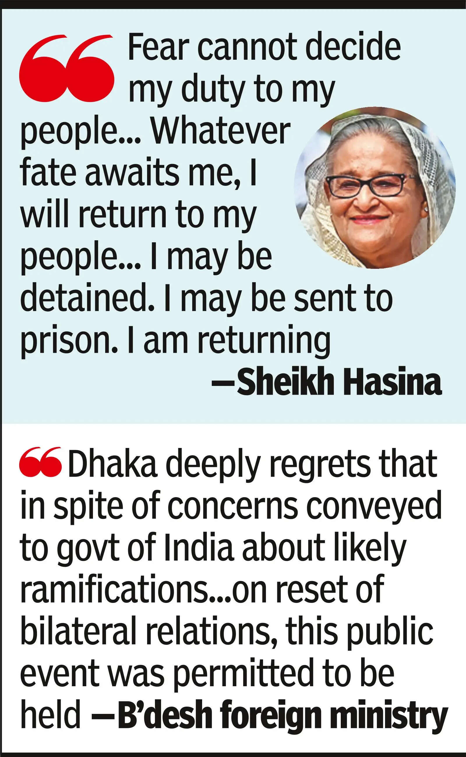 May be jailed but I’ll return to B’desh this Dec: Hasina