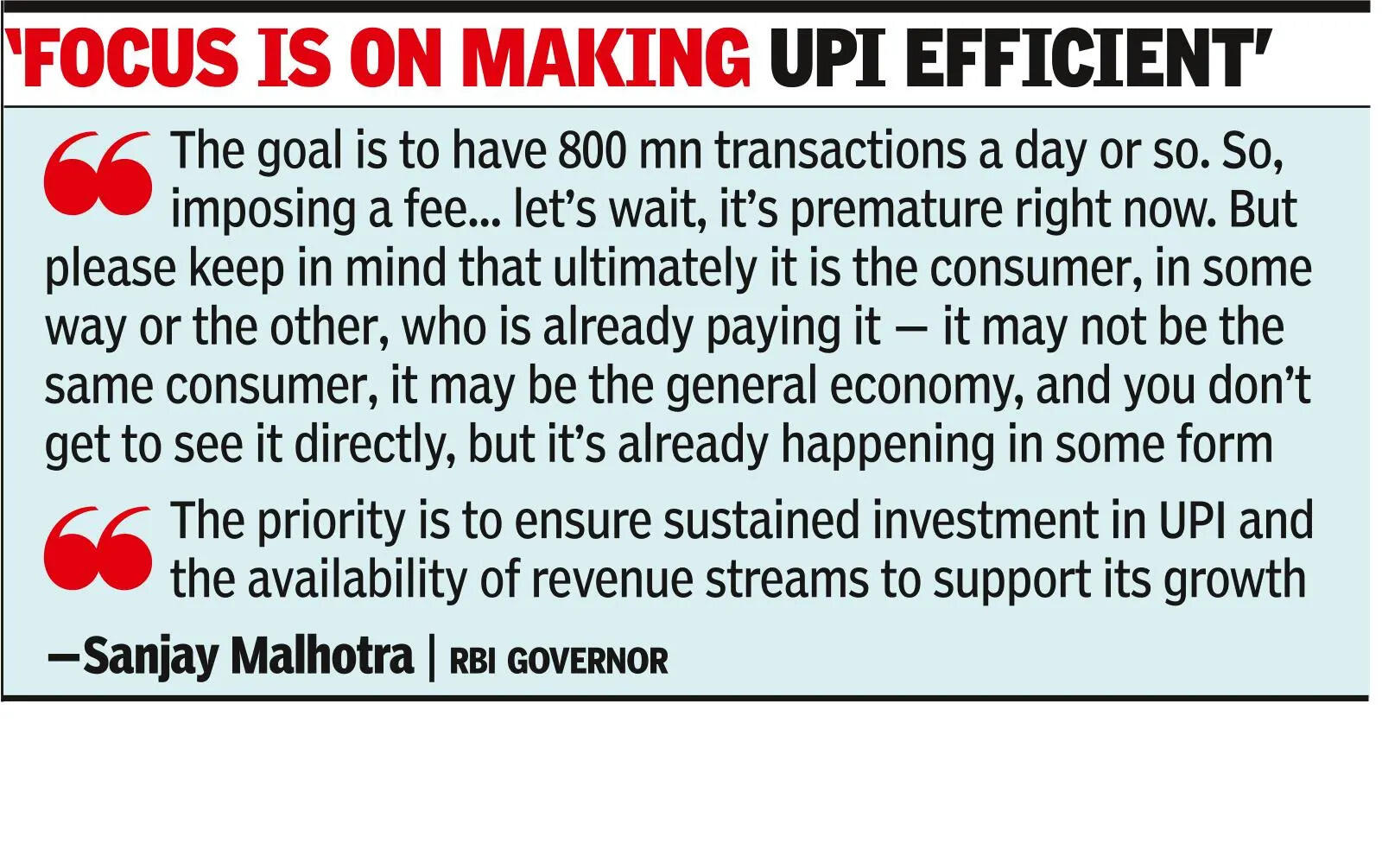 Consumers already bearing UPI costs indirectly: Malhotra
