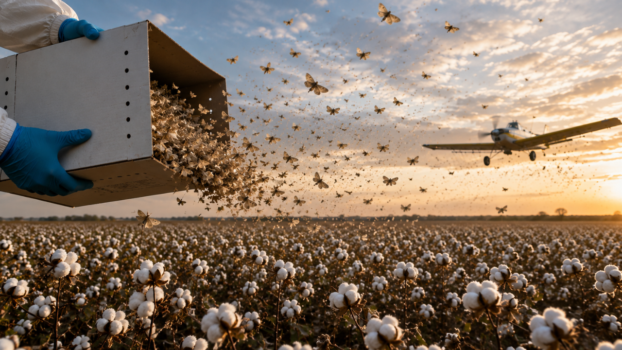 Why scientists released billions of sterile moths across American cotton fields to defeat one of agriculture's most destructive pests