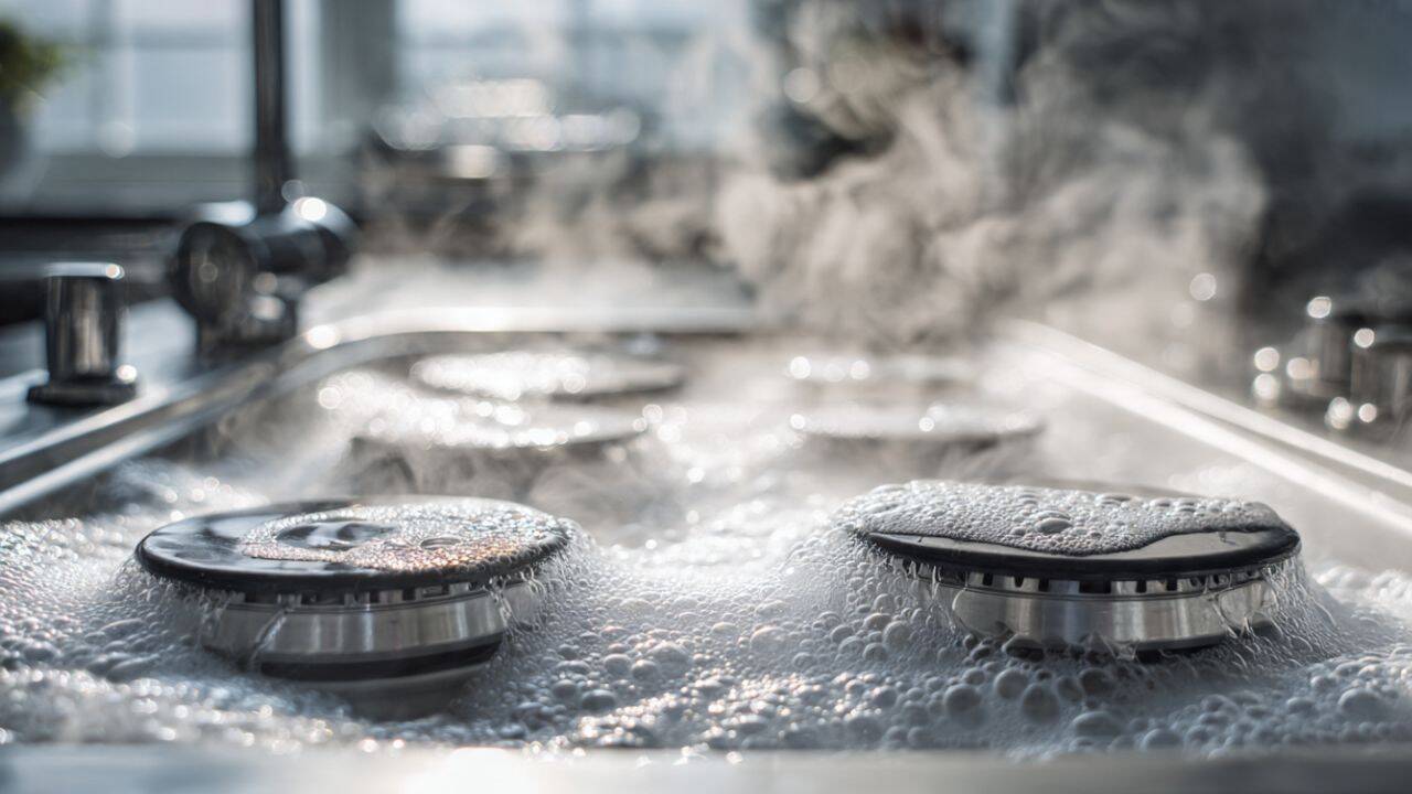 Soak the burners in hot soapy water<br>