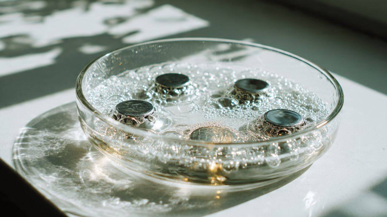 Soak stubborn grease in white vinegar<br>