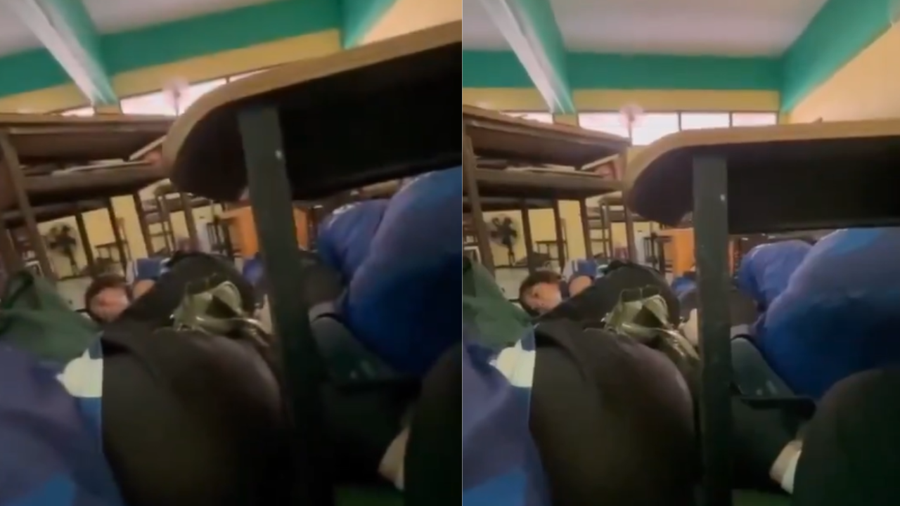 Watch: Scared Thailand school students duck under desks as gunshots ring out; 8 dead