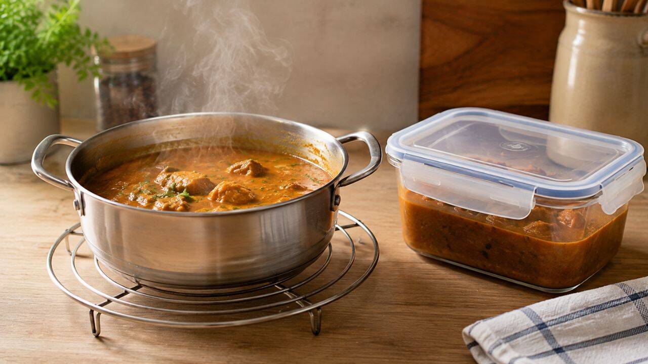 Cool the curry before refrigerating<br><br><br>