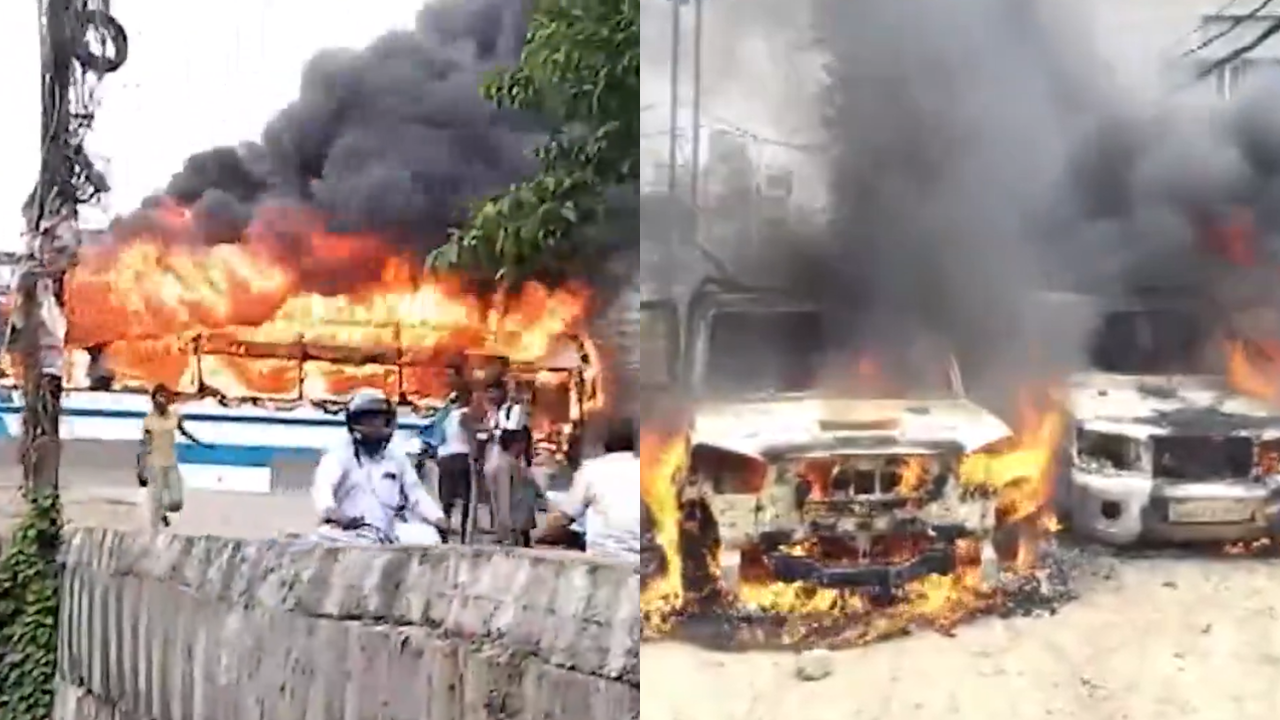 Patna erupts after fatal bus accident; mob torches vehicles, storms police post
