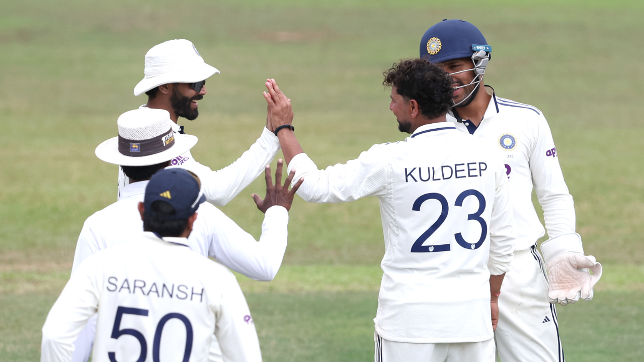 IND vs SLC Live: Jadeja, Kuldeep &amp; Suthar put India in command ahead of day 2
