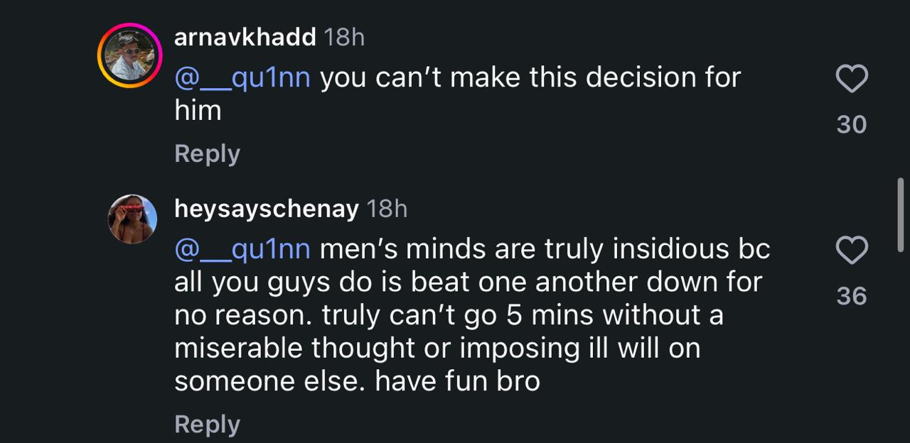 Lewis Hamilton's comment section