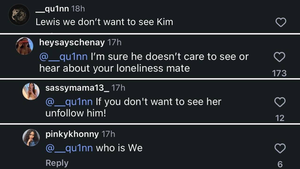 Lewis Hamilton's comment section 1
