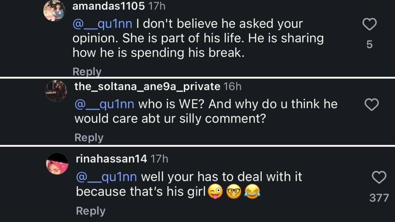 Lewis Hamilton's comment section 3