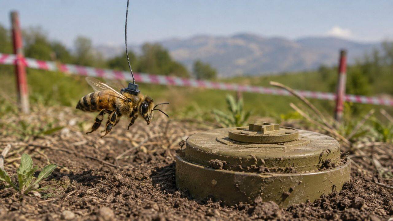 How honeybees were trained in 2013 to detect land mines from the Balkan wars