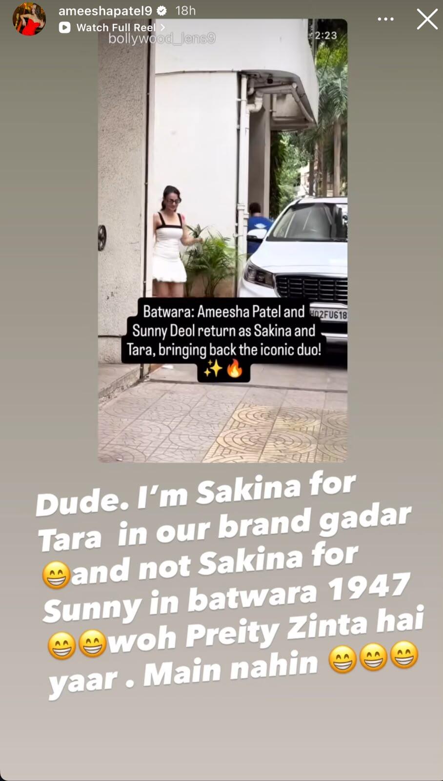 Ameesha Patel clears air on returning as Sakina in Batwara 1947 (Image Credits Instagram)