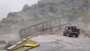 On camera: Swollen river sweeps away bridge after flash flood in Uttarakhand’s Chamoli