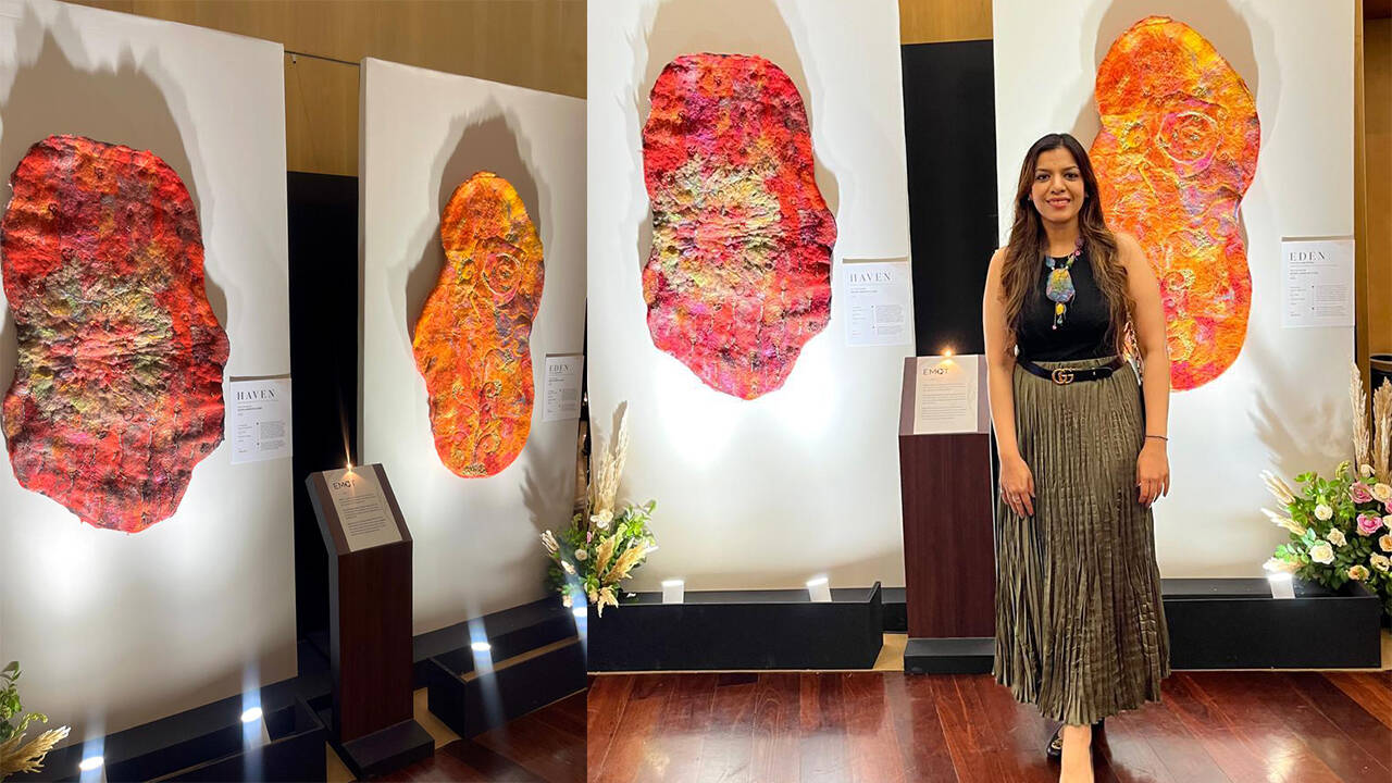 Garima Goel exhibits wool textile work at Australian High Commission event