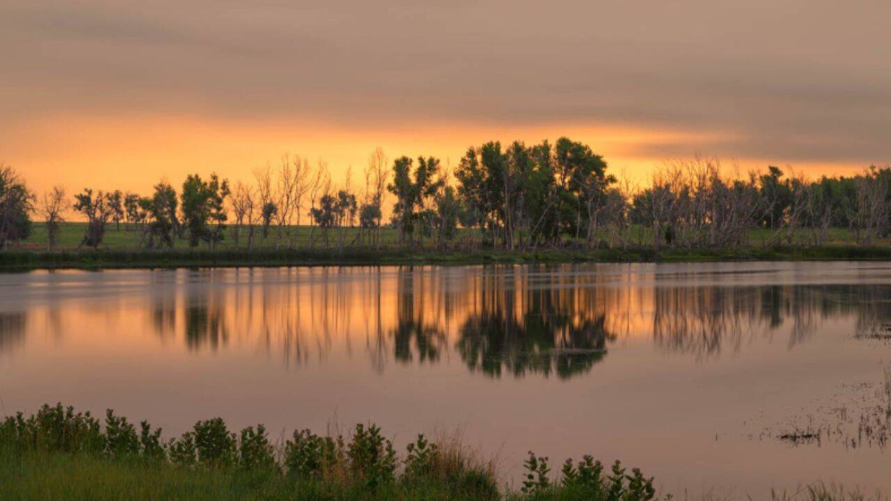 Sunrise over Derby Lake, Rocky Mountain Arsenal.
