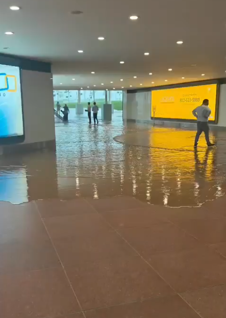 Heavy rain floods Noida airport’s “Varanasi Ghats” forecourt