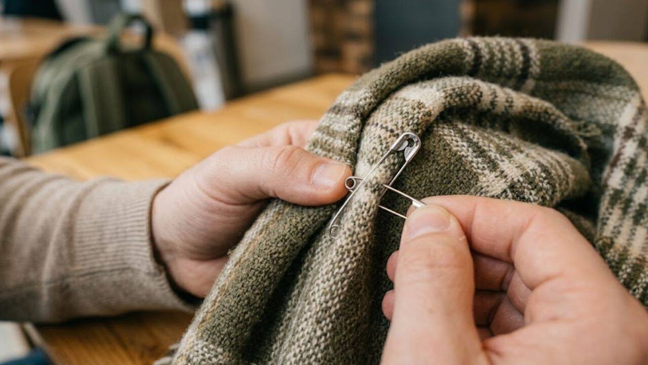 Secure a loose scarf<br>