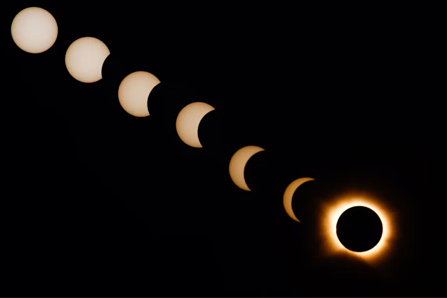 Eclipse from start to finish. (Photo: Reuters)<br>