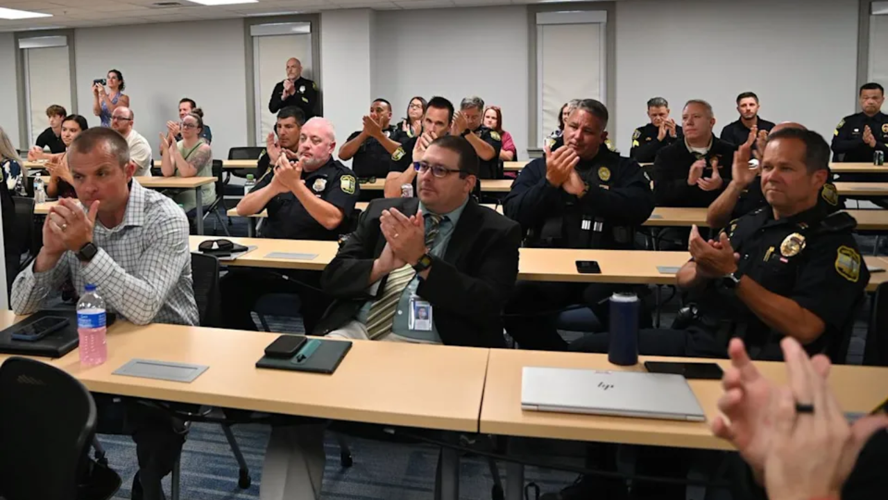Virginia police applauding the brave 7-year-old Zayden Curran Herndon. (Photo Credit: PEOPLE)