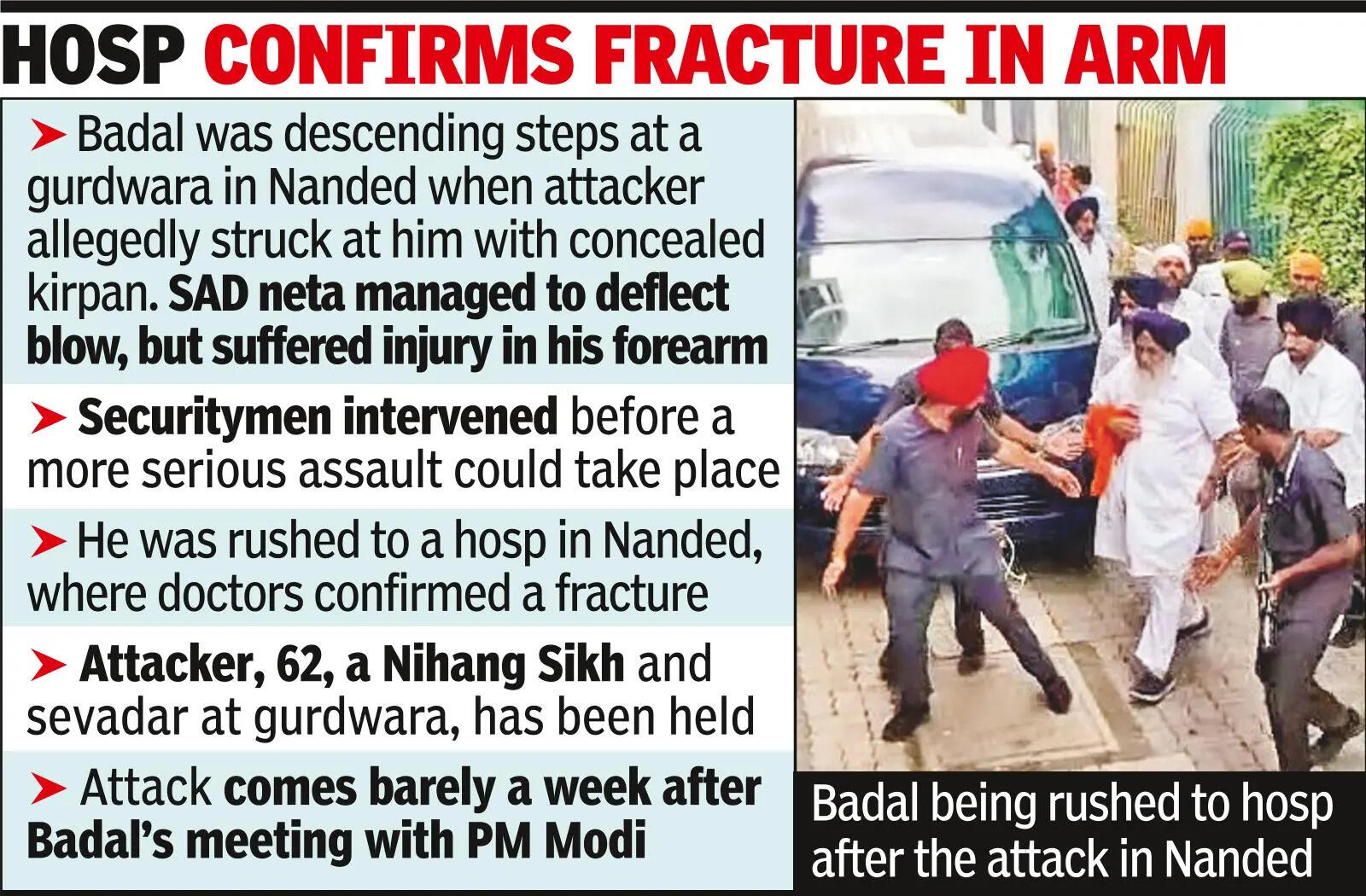 Sukhbir Badal attacked while visiting Nanded gurdwara