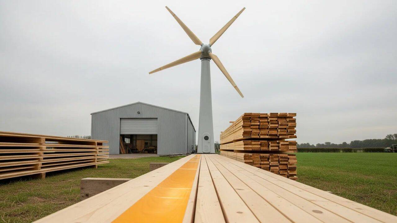German startup Voodin swaps fibreglass for wood turbine blades, aiming for recyclable blades at commercial scale