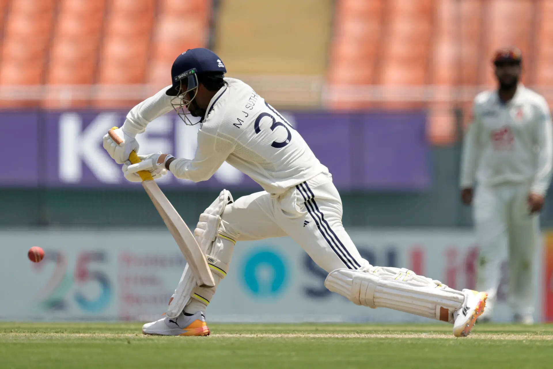 India's Manav Suthar bats<br>