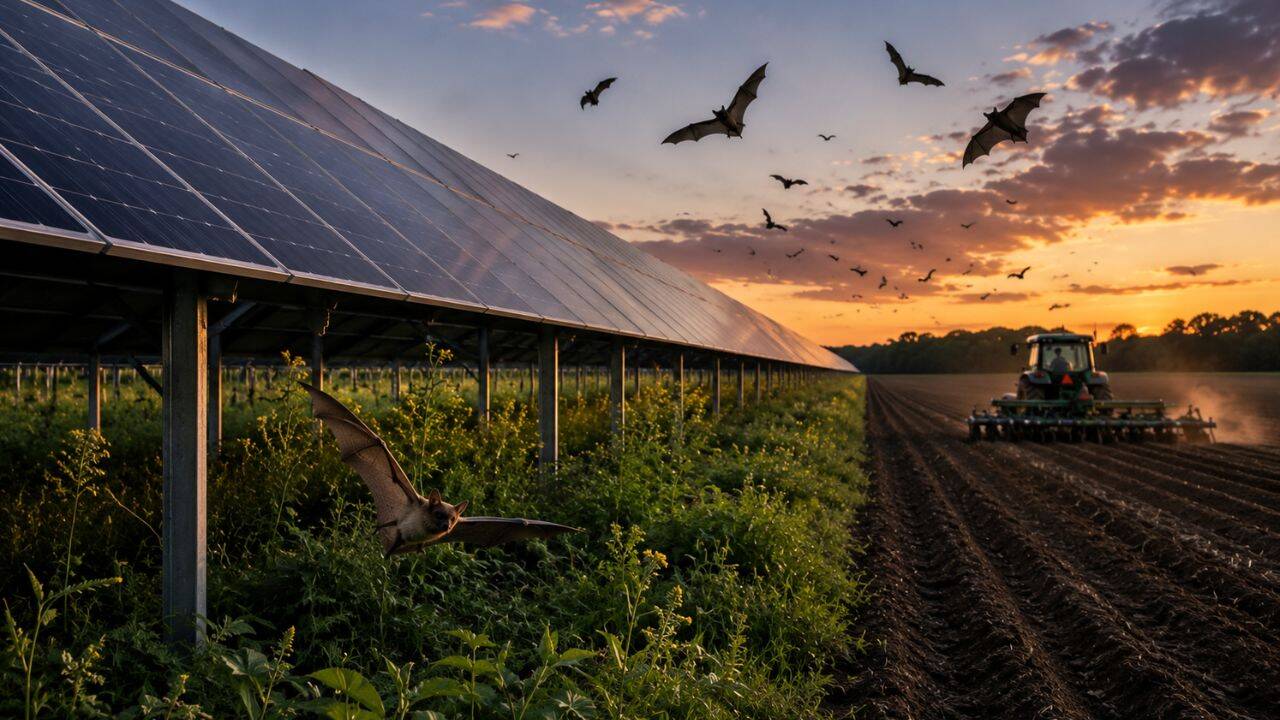 Bat activity jumped 50% over Midwest solar farms as fields were planted