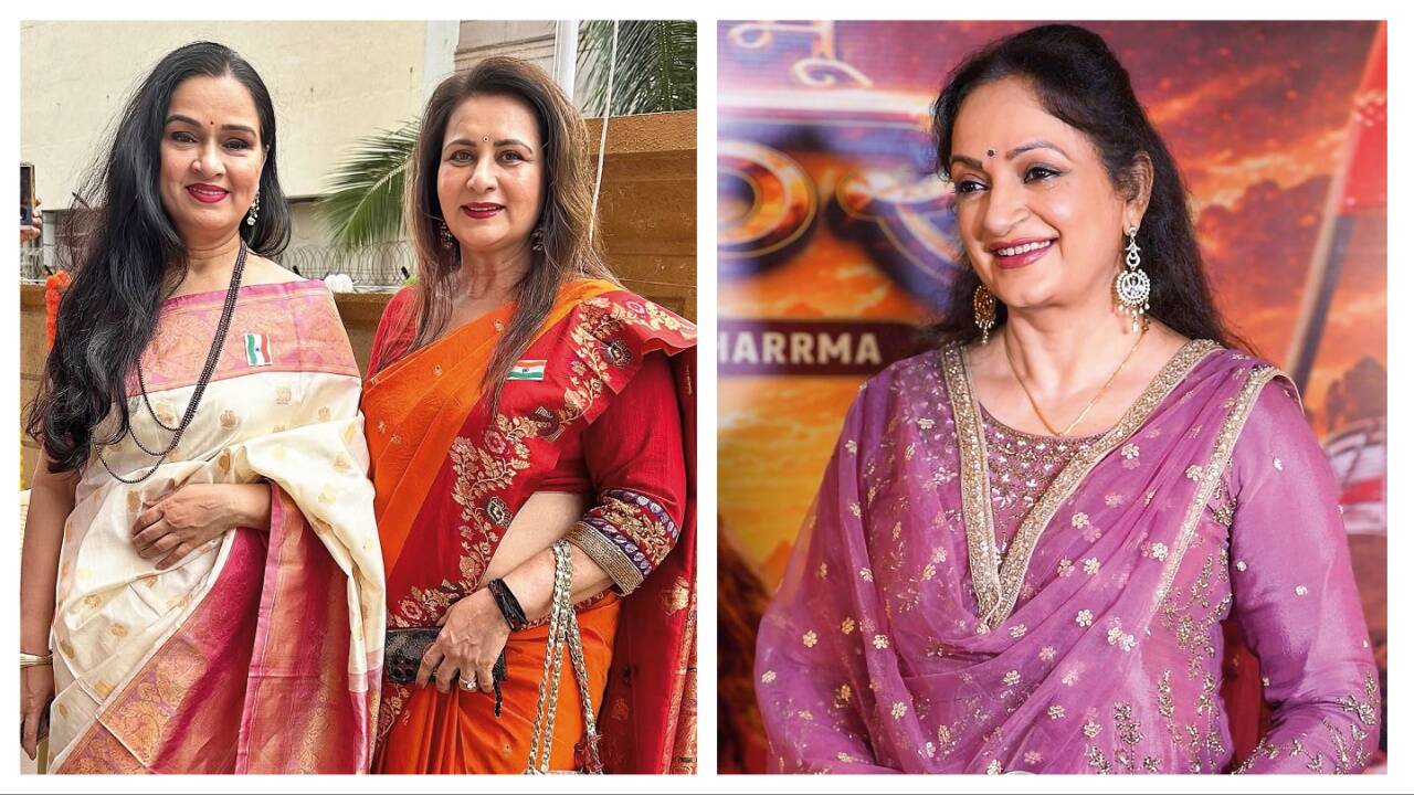Padmini Kolhapure and Poonam Dhillon; (right) Upasana Singh