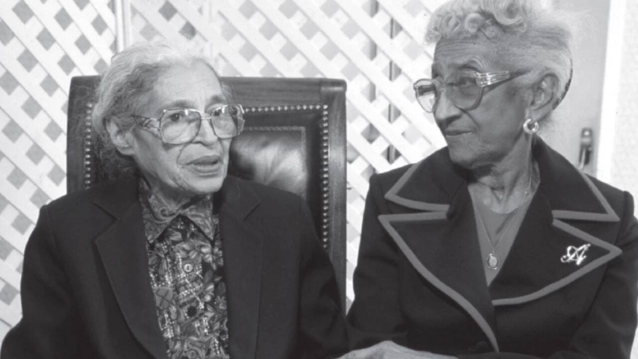 Dickerson with Rosa Parks