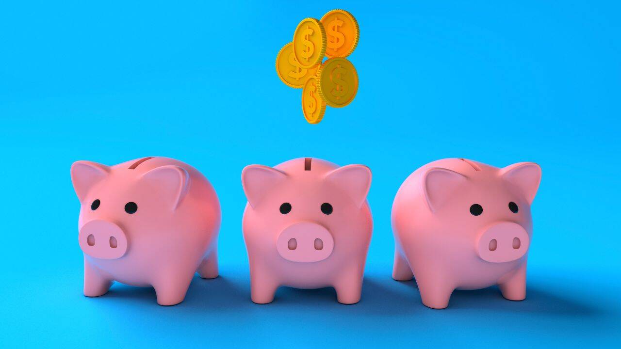 Divide the money into three jars<br>