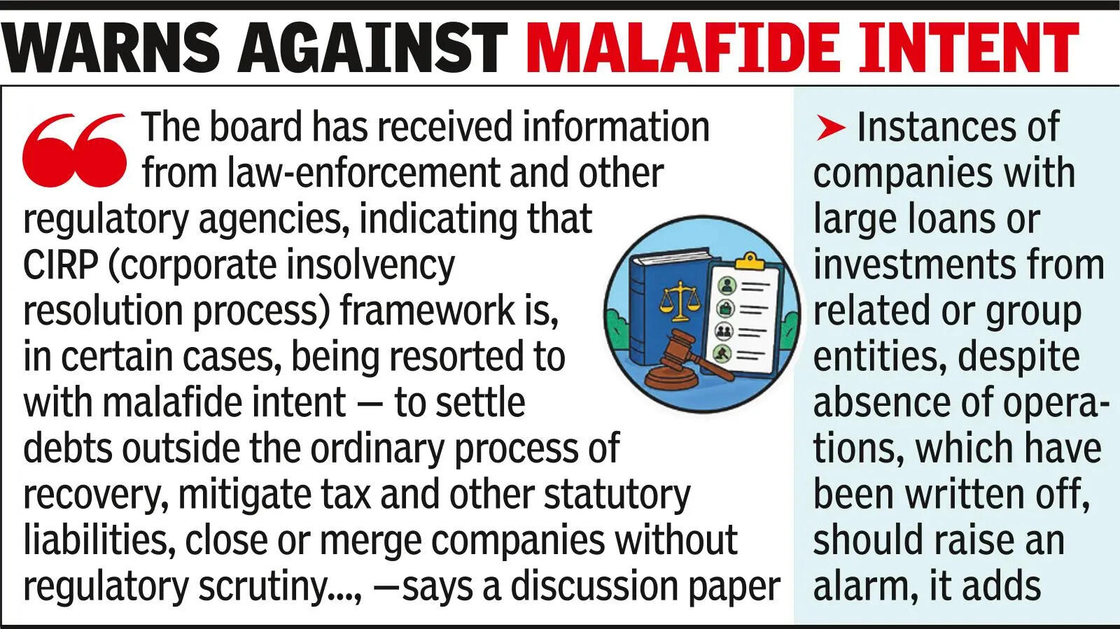 Insolvency, bankruptcy board aims to check misuse of law