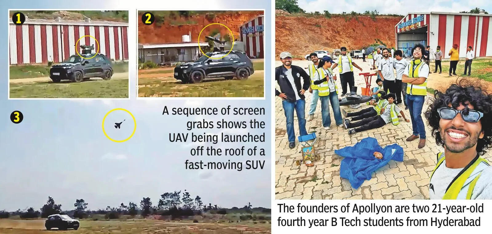 Hostel startup Apollyon launches jet UAV from roof of moving car